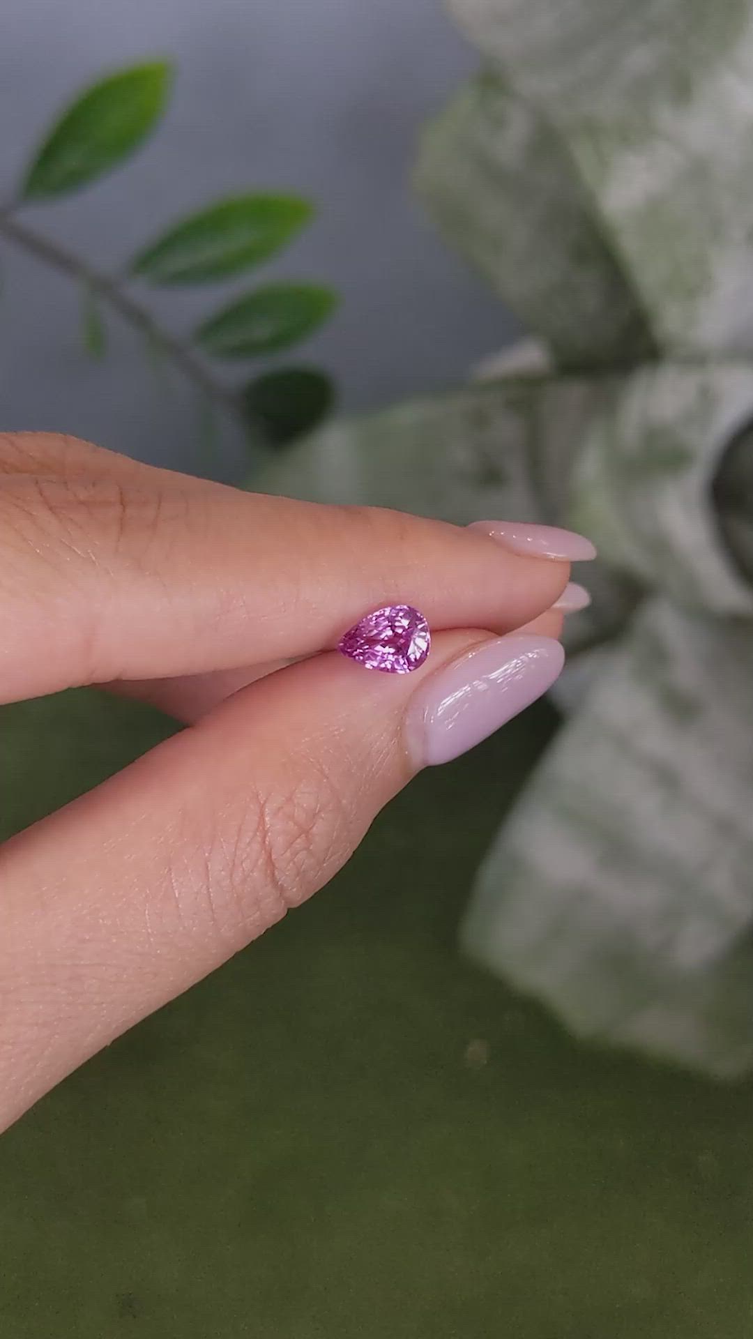 1.38 Ct. Purplish Pink Sapphire from Ceylon (Sri Lanka) Size Video