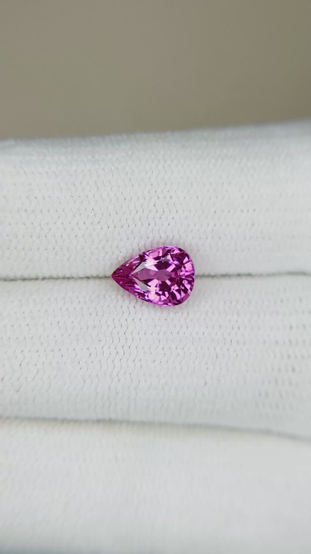 1.38 Ct. Purplish Pink Sapphire from Ceylon (Sri Lanka) Size Video