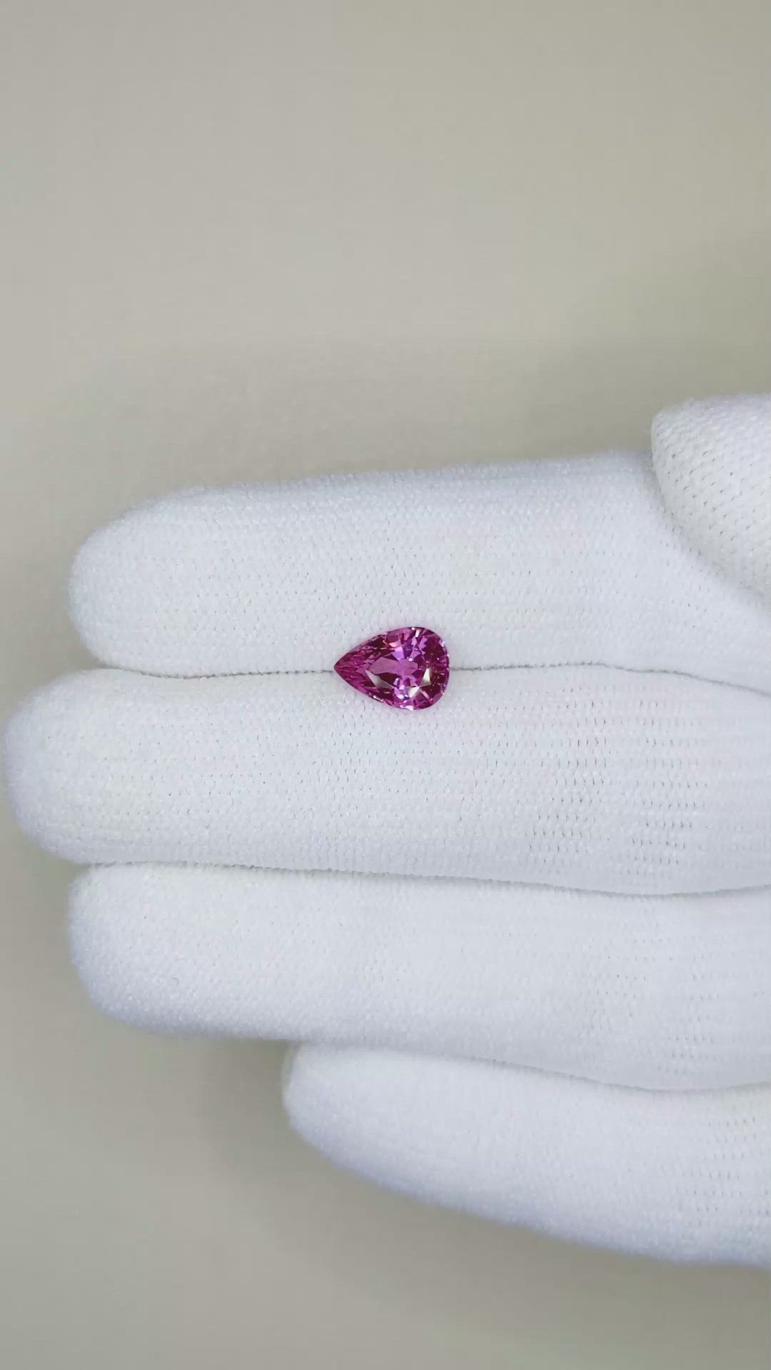 1.38 Ct. Purplish Pink Sapphire from Ceylon (Sri Lanka) Size Video