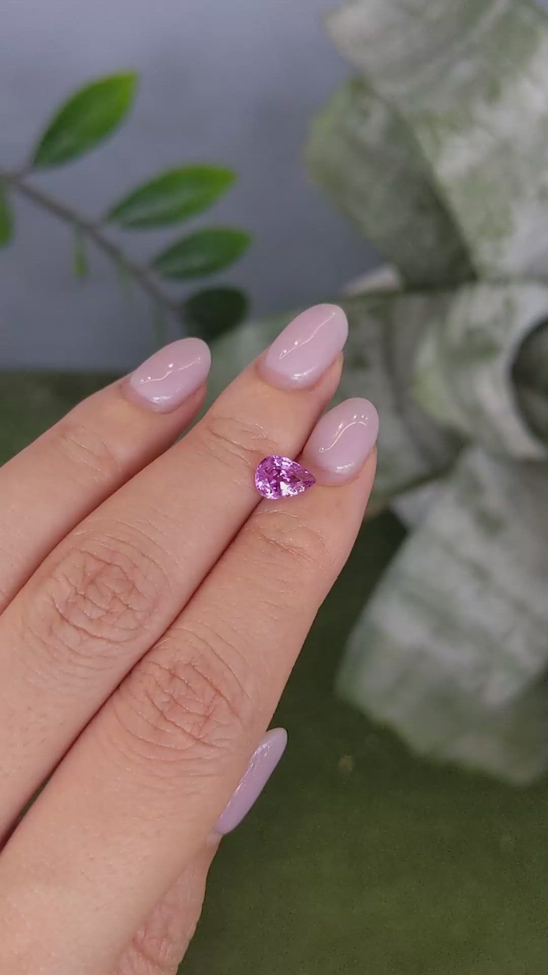 1.38 Ct. Purplish Pink Sapphire from Ceylon (Sri Lanka) Size Video