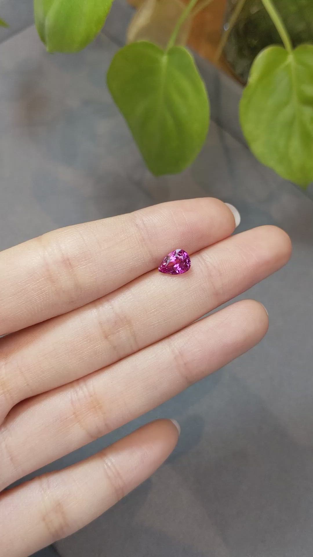 1.38 Ct. Purplish Pink Sapphire from Ceylon (Sri Lanka) Size Video