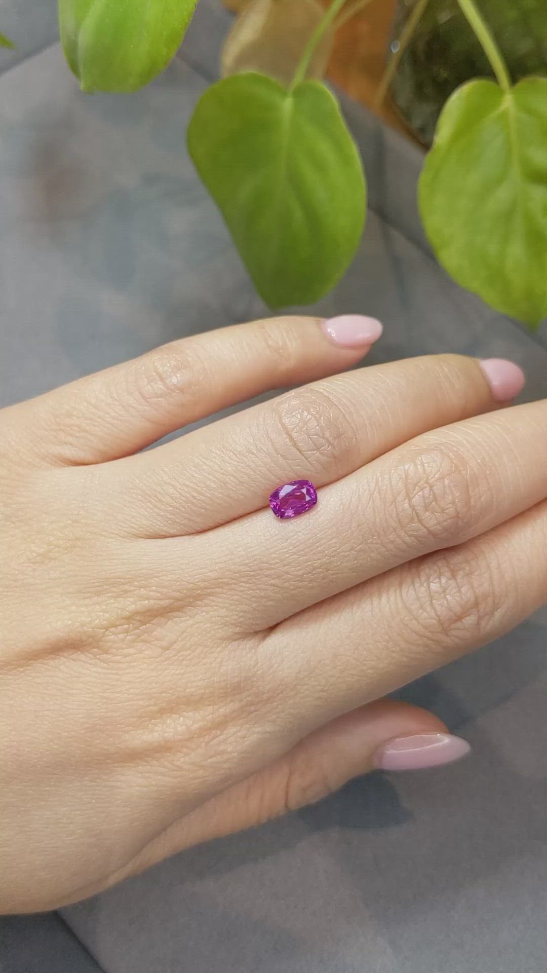 1.14 Ct. Purplish Pink Sapphire from Ceylon (Sri Lanka) Size Video
