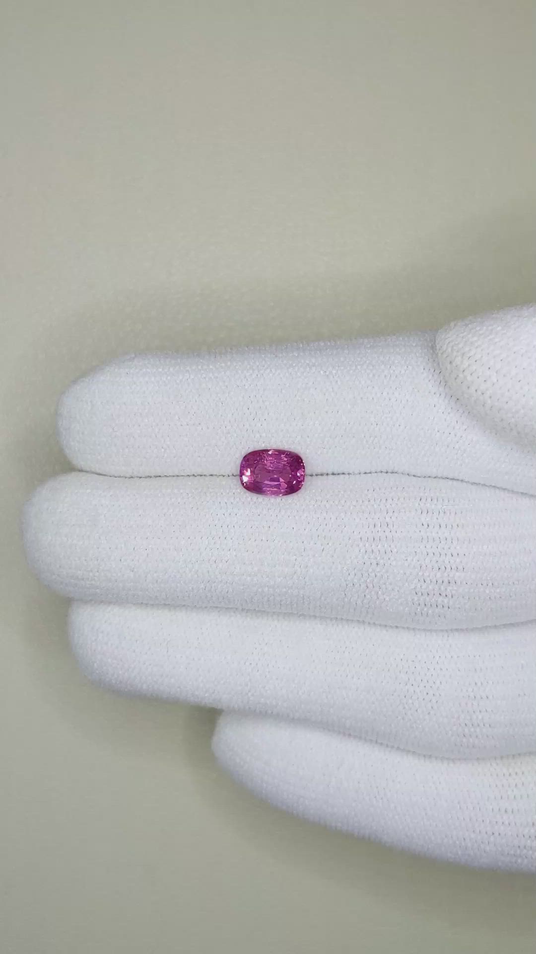 1.14 Ct. Purplish Pink Sapphire from Ceylon (Sri Lanka) Size Video