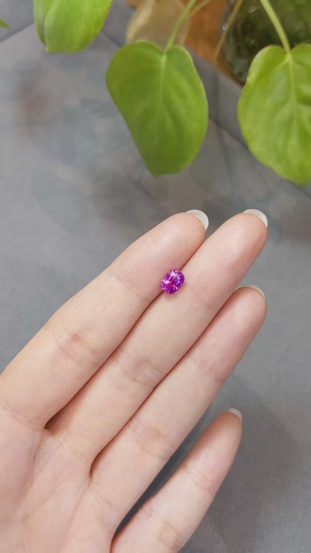 1.25 Ct. Purplish Pink Sapphire from Ceylon (Sri Lanka) Size Video