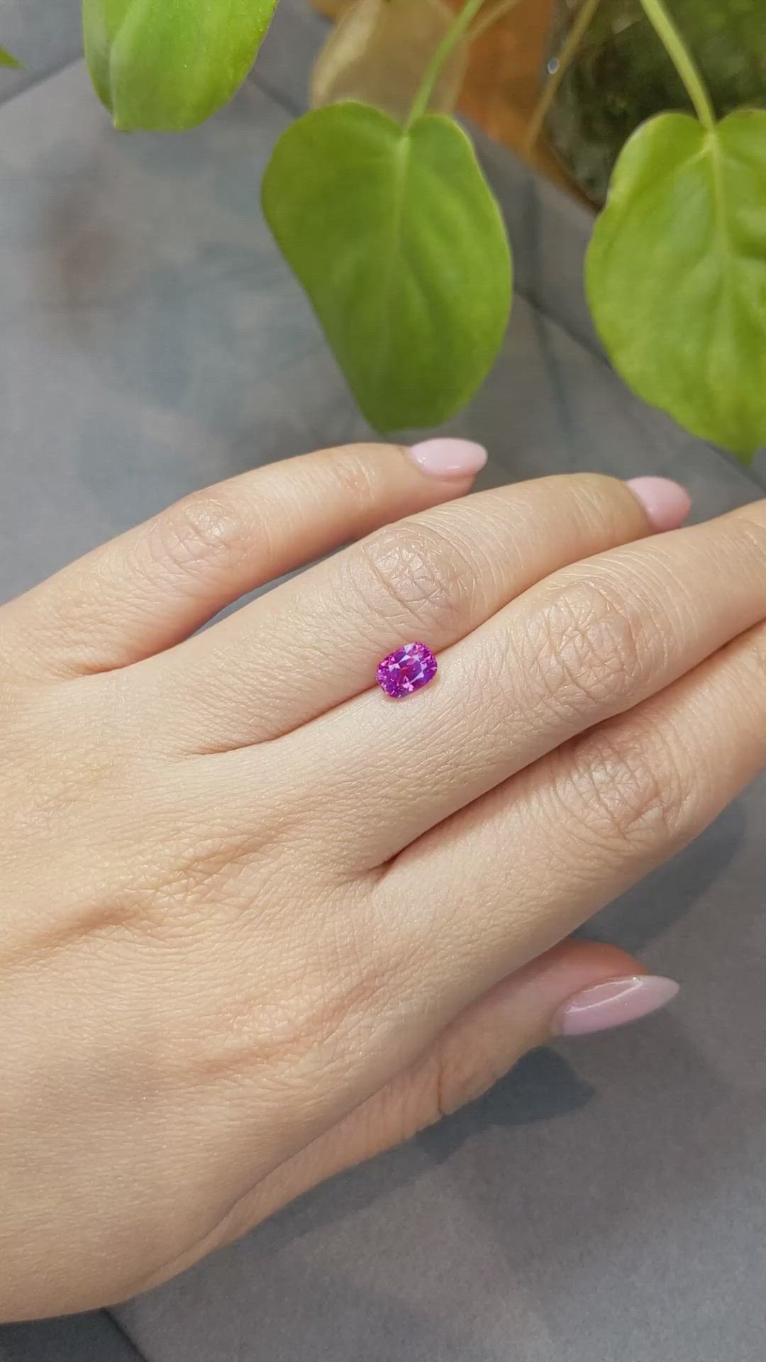 1.25 Ct. Purplish Pink Sapphire from Ceylon (Sri Lanka) Size Video