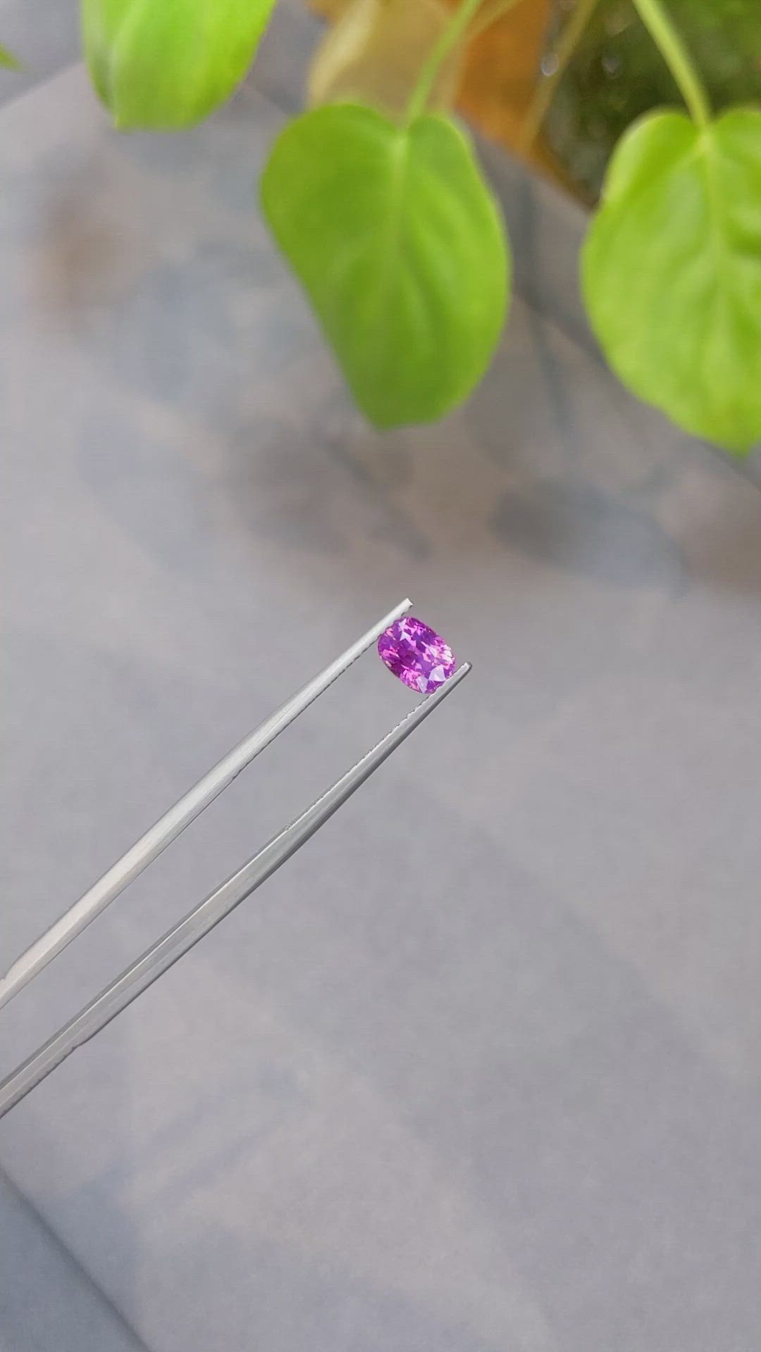 1.25 Ct. Purplish Pink Sapphire from Ceylon (Sri Lanka) Size Video