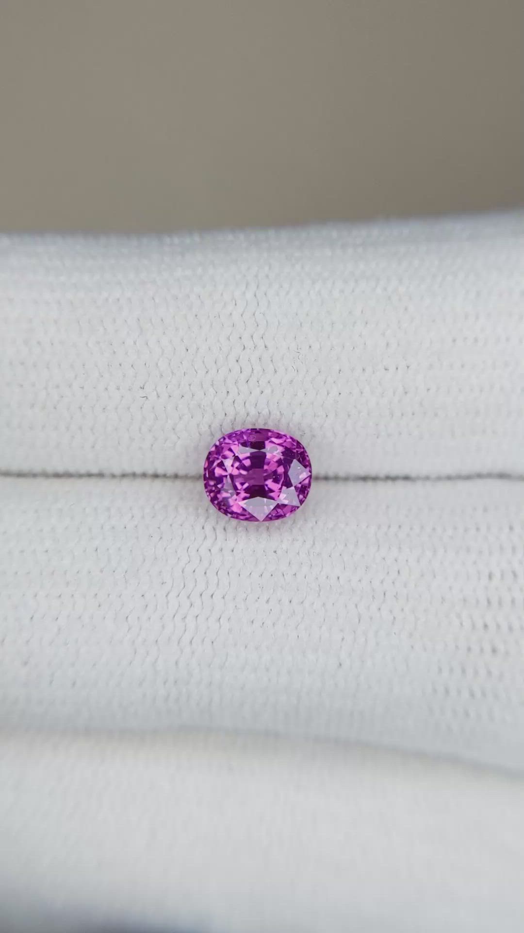 1.20 Ct. Purplish Pink Sapphire from Ceylon (Sri Lanka) Size Video