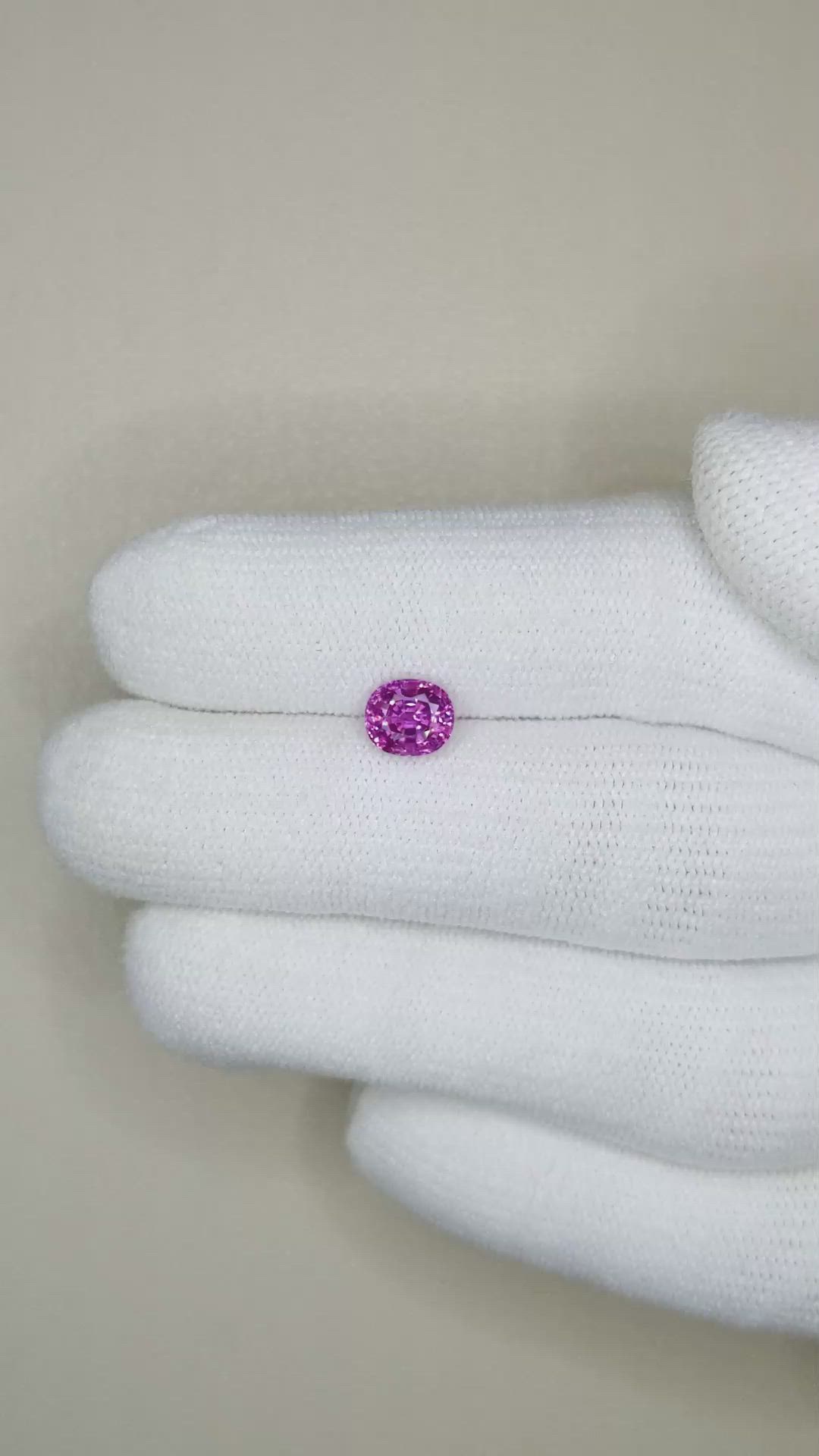1.20 Ct. Purplish Pink Sapphire from Ceylon (Sri Lanka) Size Video