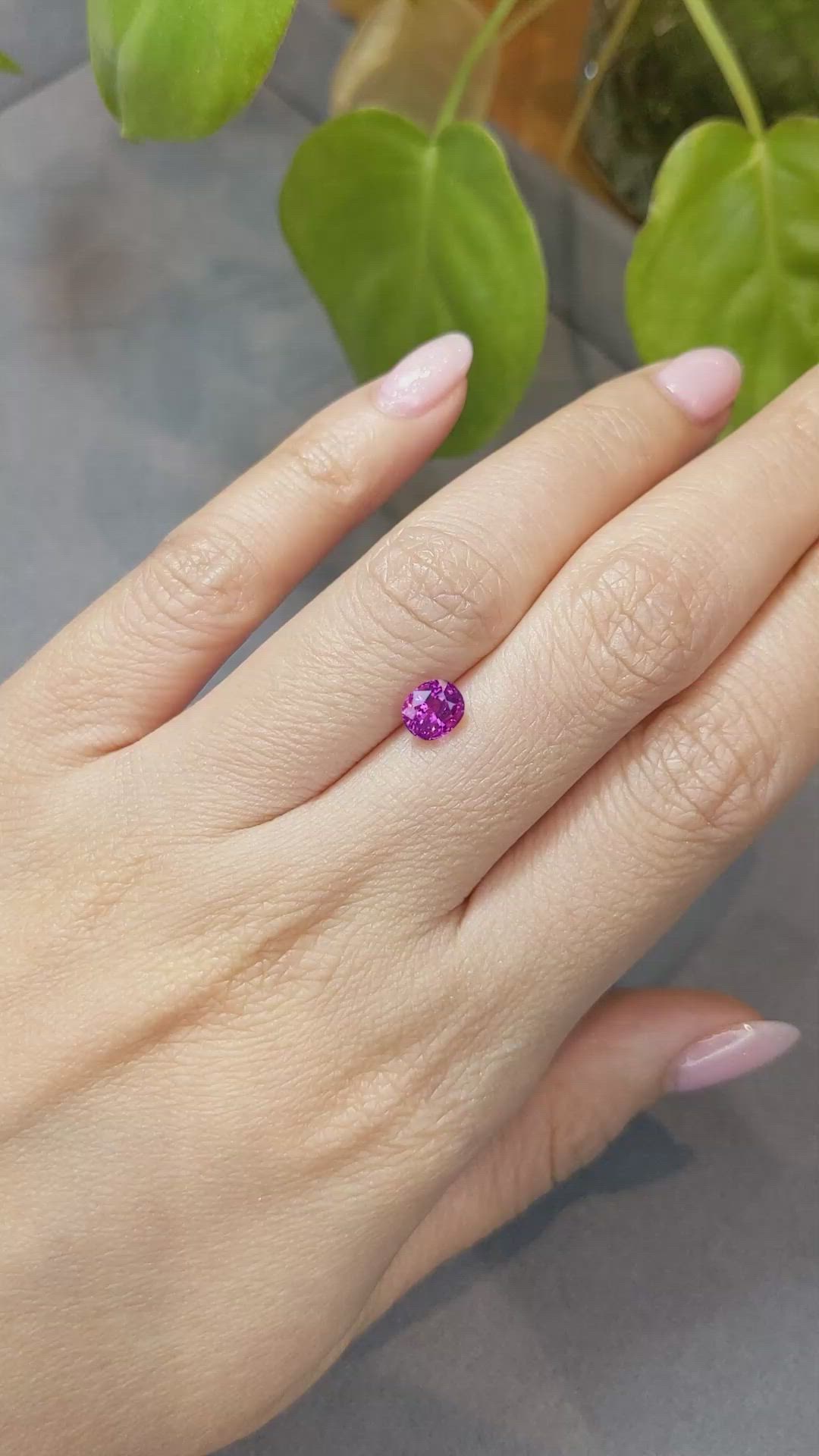 1.20 Ct. Purplish Pink Sapphire from Ceylon (Sri Lanka) Size Video
