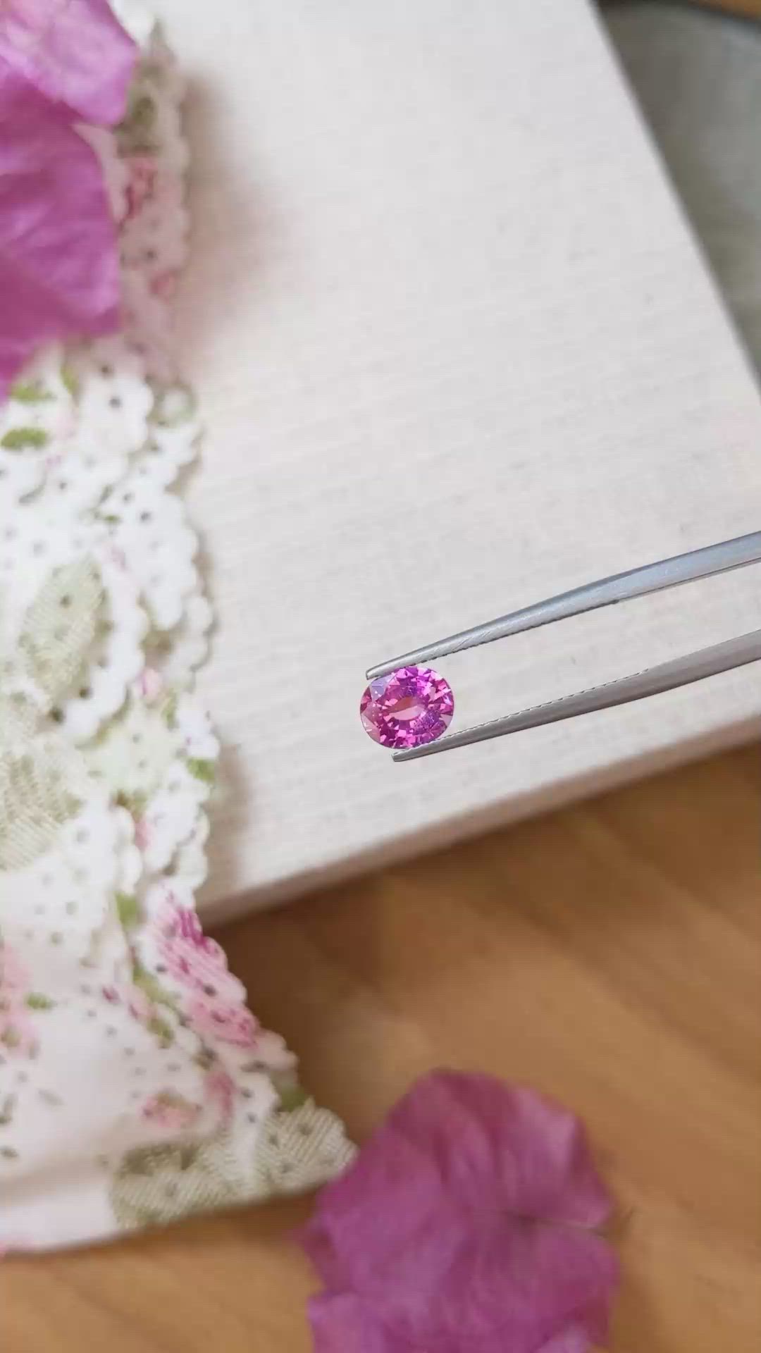 1.26 Ct. Pink Sapphire from Ceylon (Sri Lanka) Size Video