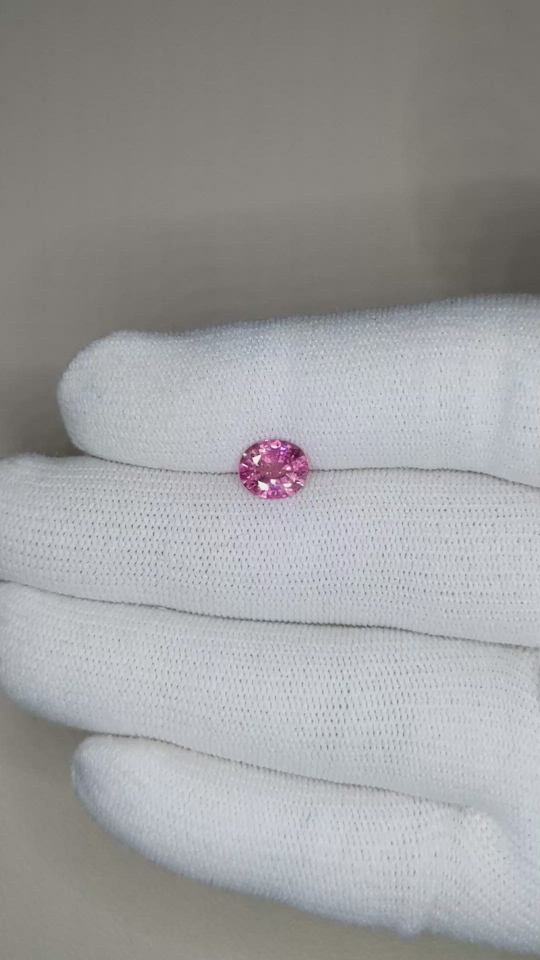 1.26 Ct. Pink Sapphire from Ceylon (Sri Lanka) Size Video