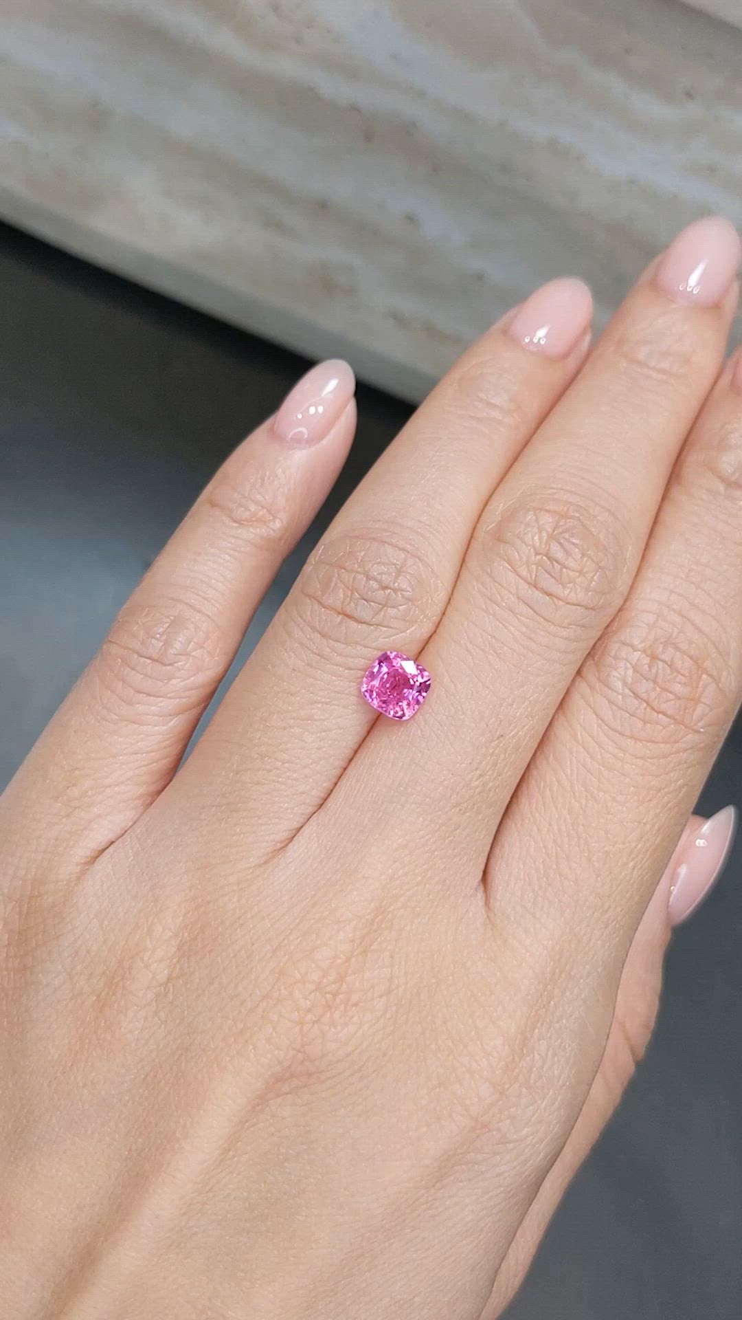 1.28 Ct. Pink Sapphire from Ceylon (Sri Lanka) Size Video