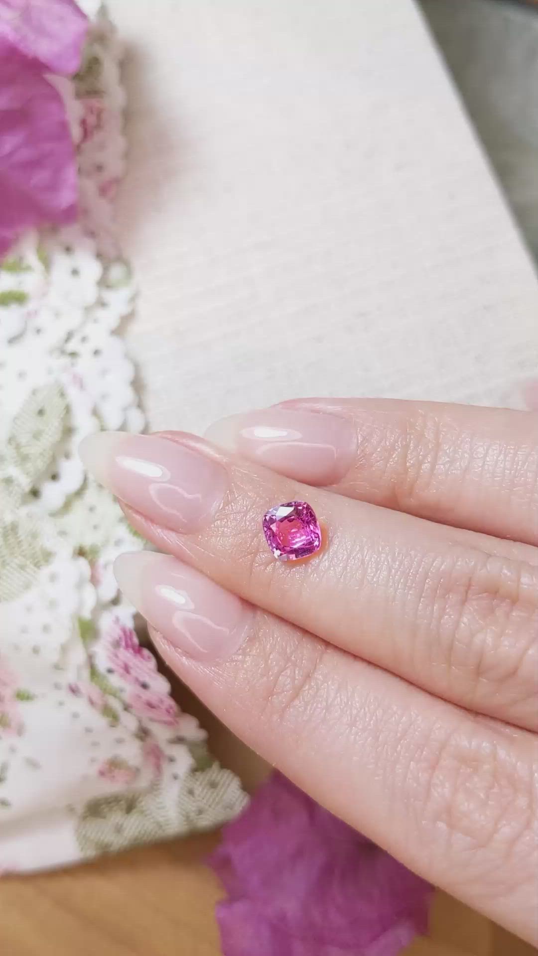 1.28 Ct. Pink Sapphire from Ceylon (Sri Lanka) Size Video