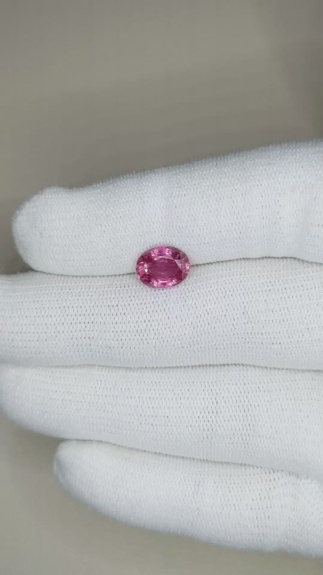 2.53 Ct. Pink Sapphire from Ceylon (Sri Lanka) Size Video