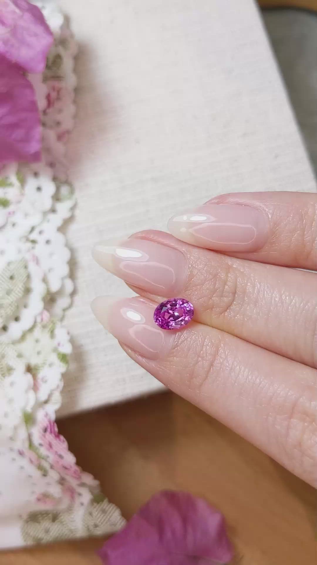 1.45 Ct. Pink Sapphire from Ceylon (Sri Lanka) Size Video