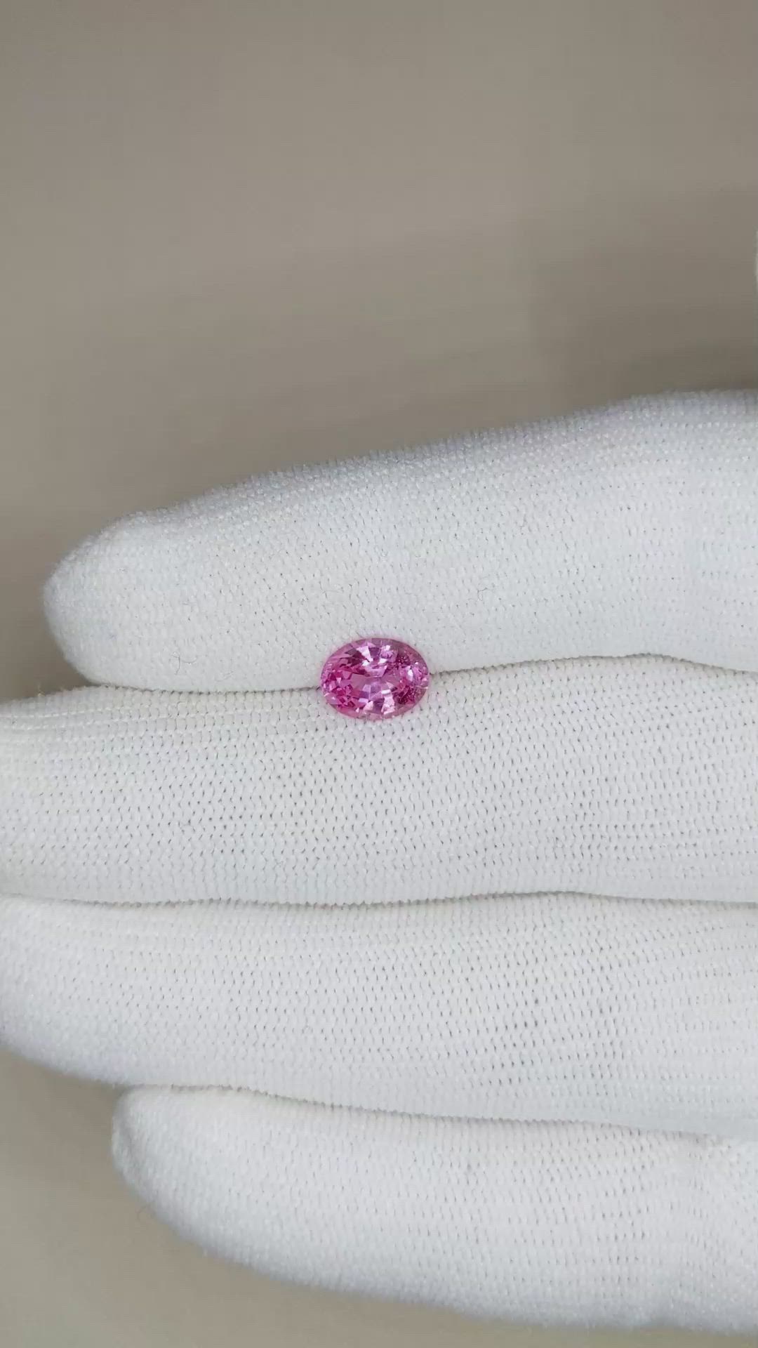 1.45 Ct. Pink Sapphire from Ceylon (Sri Lanka) Size Video