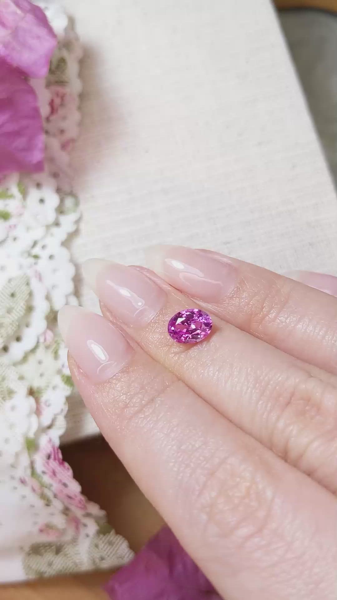 1.45 Ct. Pink Sapphire from Ceylon (Sri Lanka) Size Video