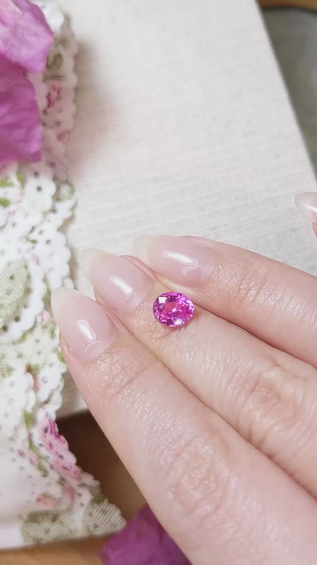 1.84 Ct. Pink Sapphire from Ceylon (Sri Lanka) Size Video
