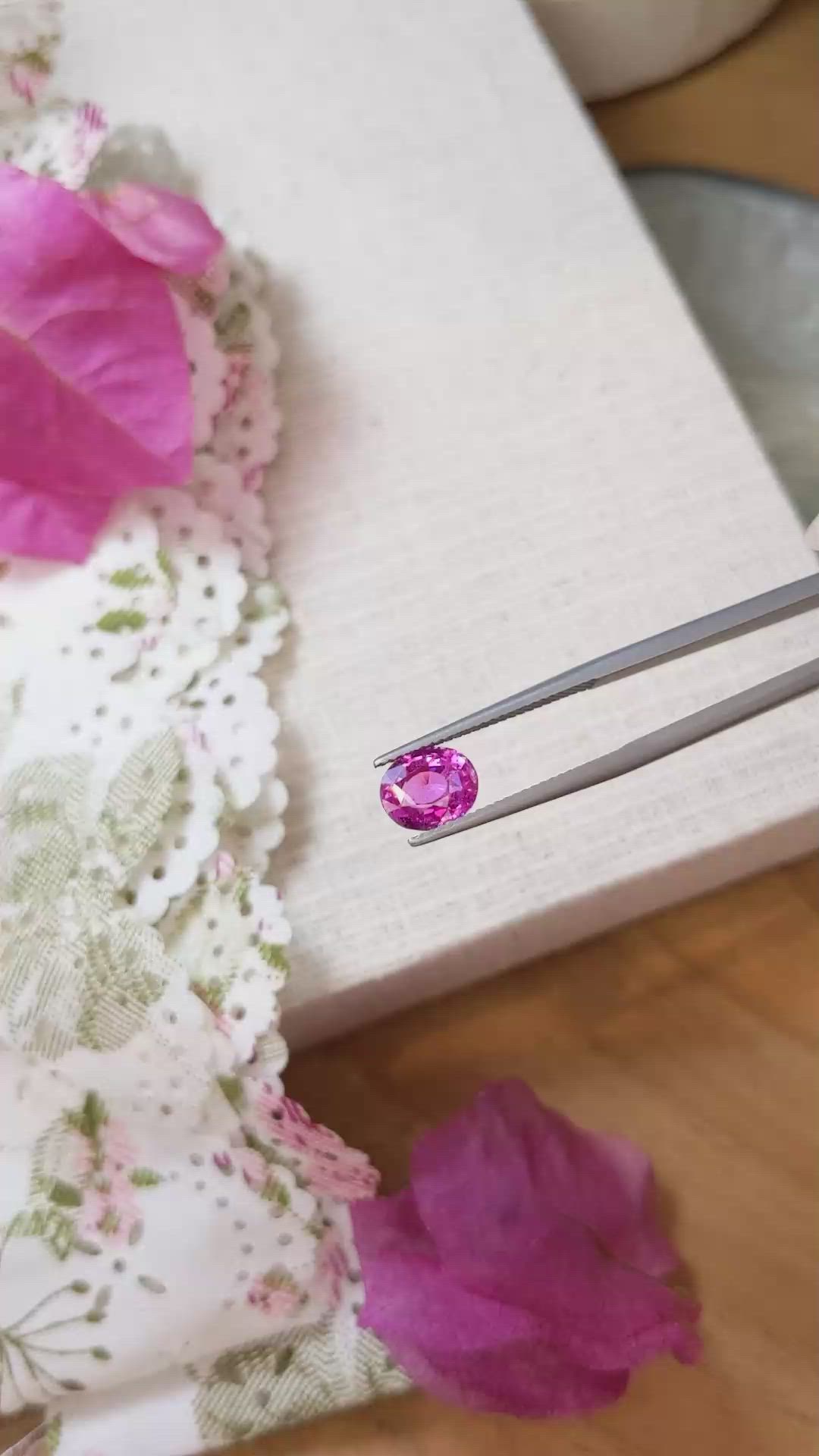 2.10 Ct. Pink Sapphire from Ceylon (Sri Lanka) Size Video
