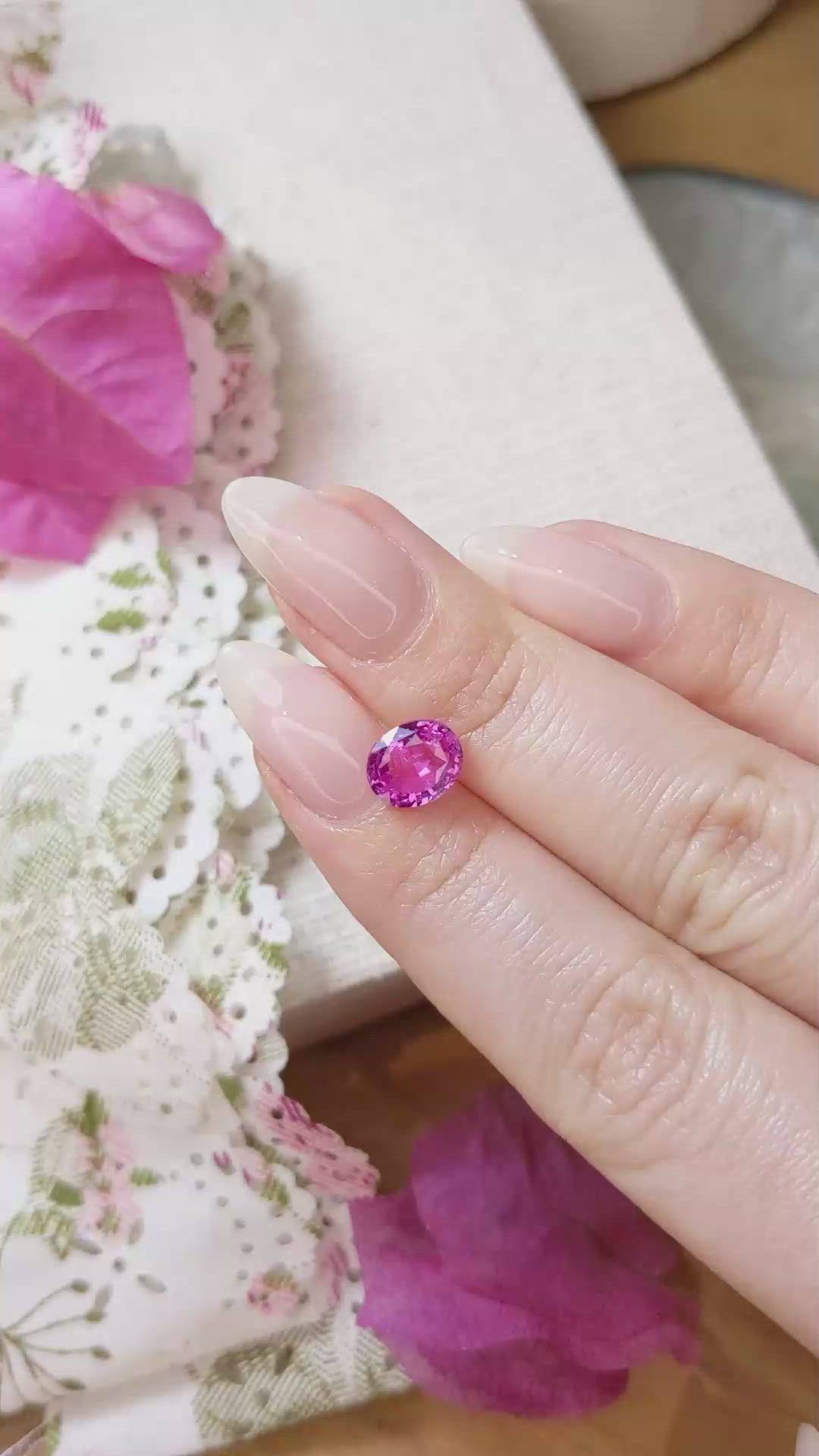 2.10 Ct. Pink Sapphire from Ceylon (Sri Lanka) Size Video