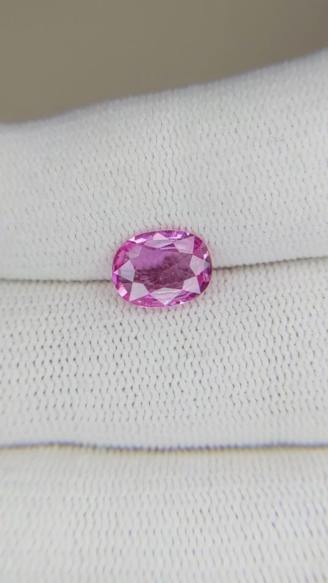 1.96 Ct. Pink Sapphire from Ceylon (Sri Lanka) Size Video