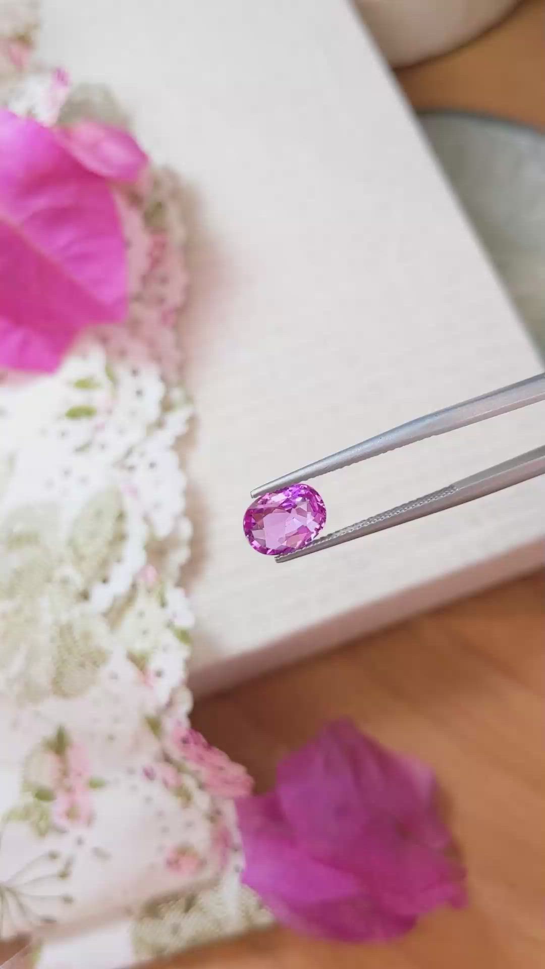 1.96 Ct. Pink Sapphire from Ceylon (Sri Lanka) Size Video