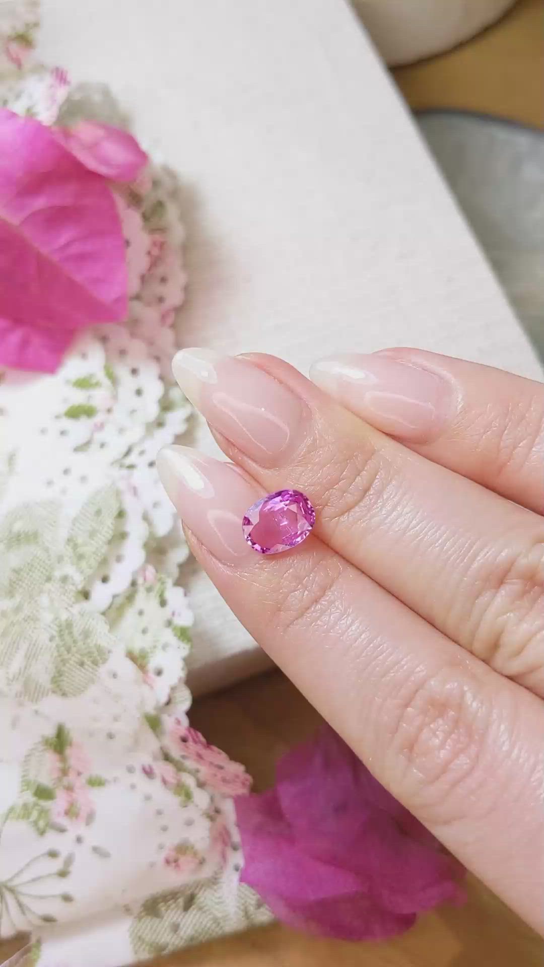 1.96 Ct. Pink Sapphire from Ceylon (Sri Lanka) Size Video