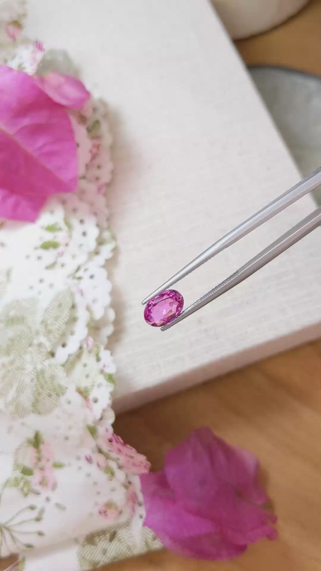 2.05 Ct. Pink Sapphire from Ceylon (Sri Lanka) Size Video
