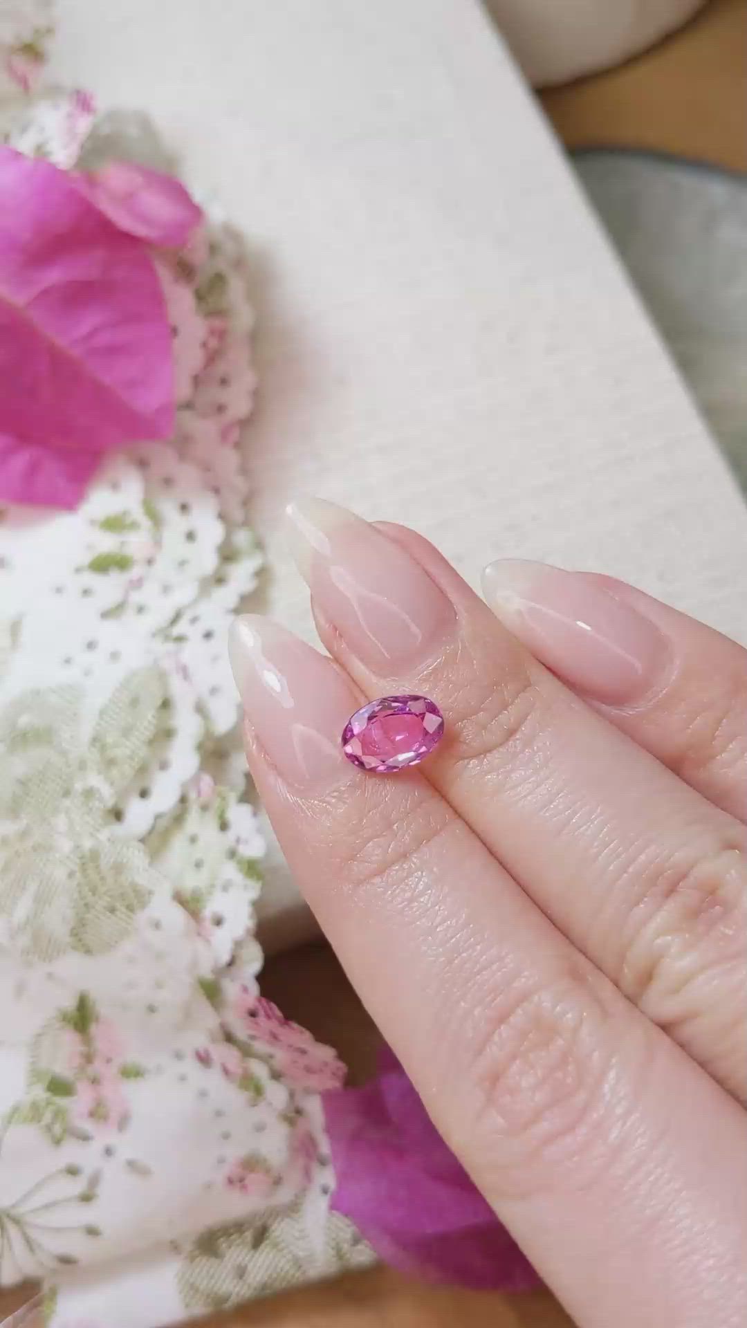 2.05 Ct. Pink Sapphire from Ceylon (Sri Lanka) Size Video