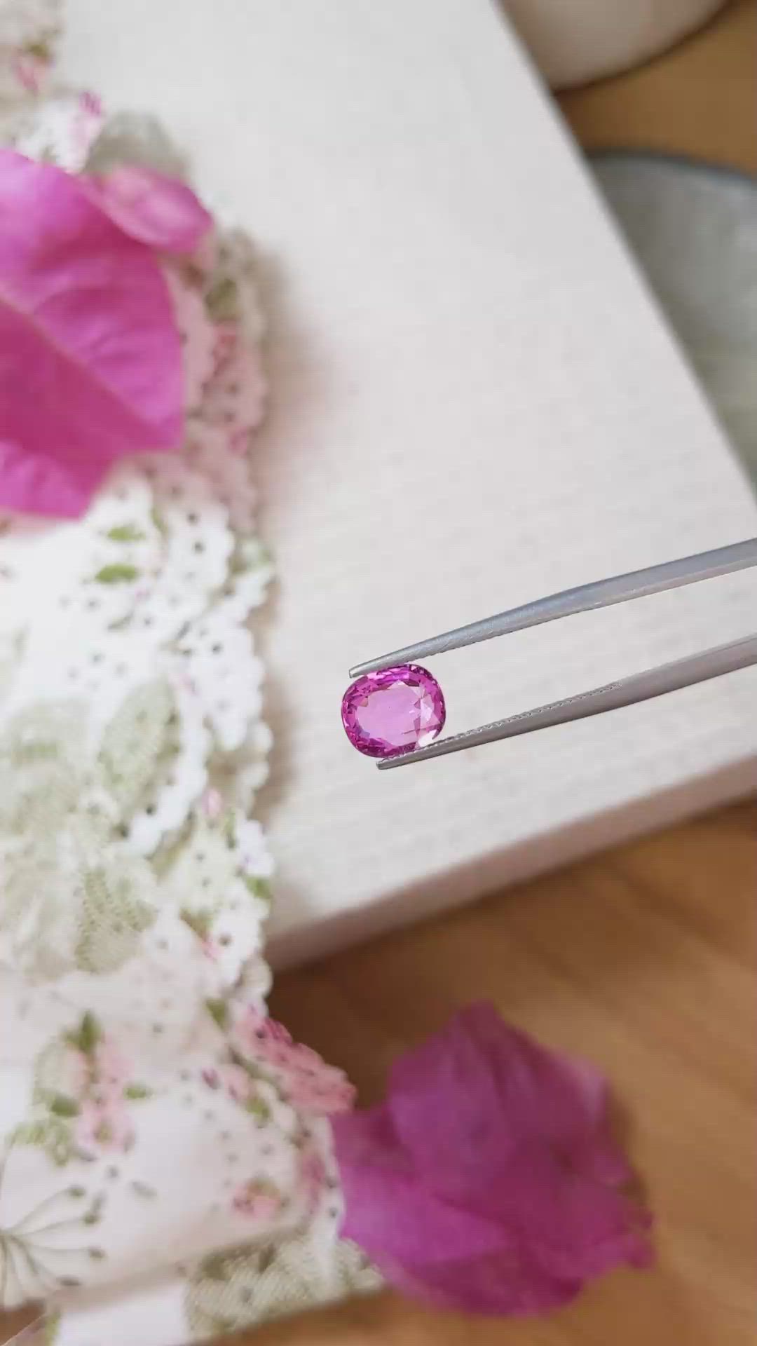 2.02 Ct. Pink Sapphire from Ceylon (Sri Lanka) Size Video