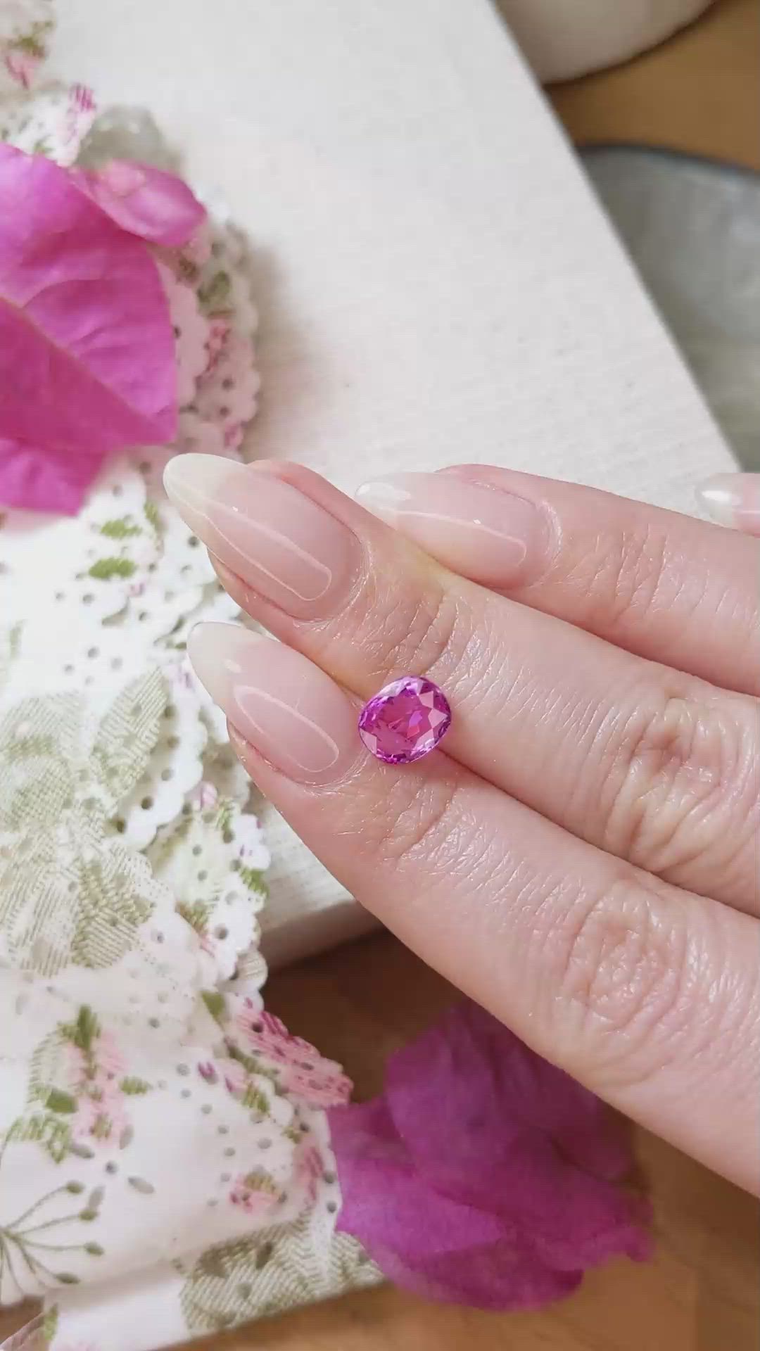 2.02 Ct. Pink Sapphire from Ceylon (Sri Lanka) Size Video