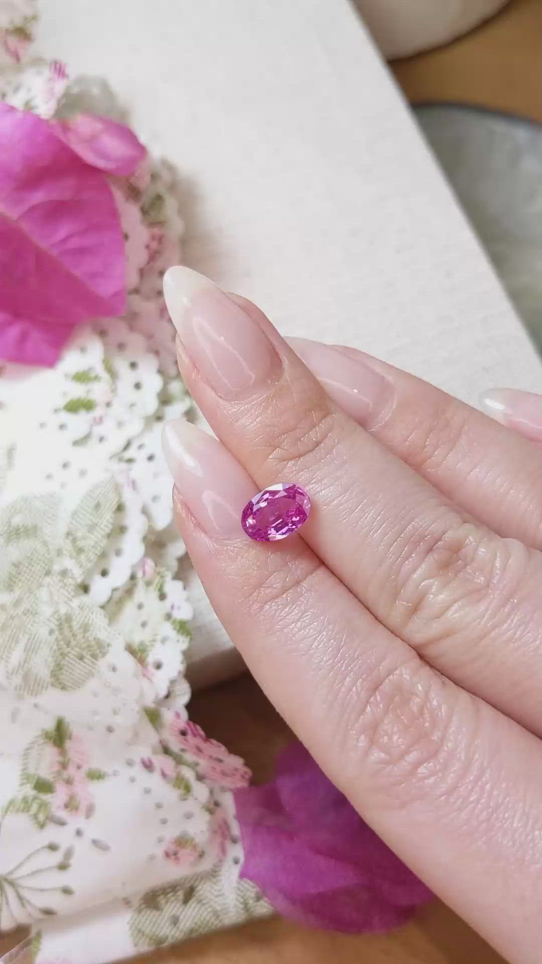 1.95 Ct. Pink Sapphire from Ceylon (Sri Lanka) Size Video