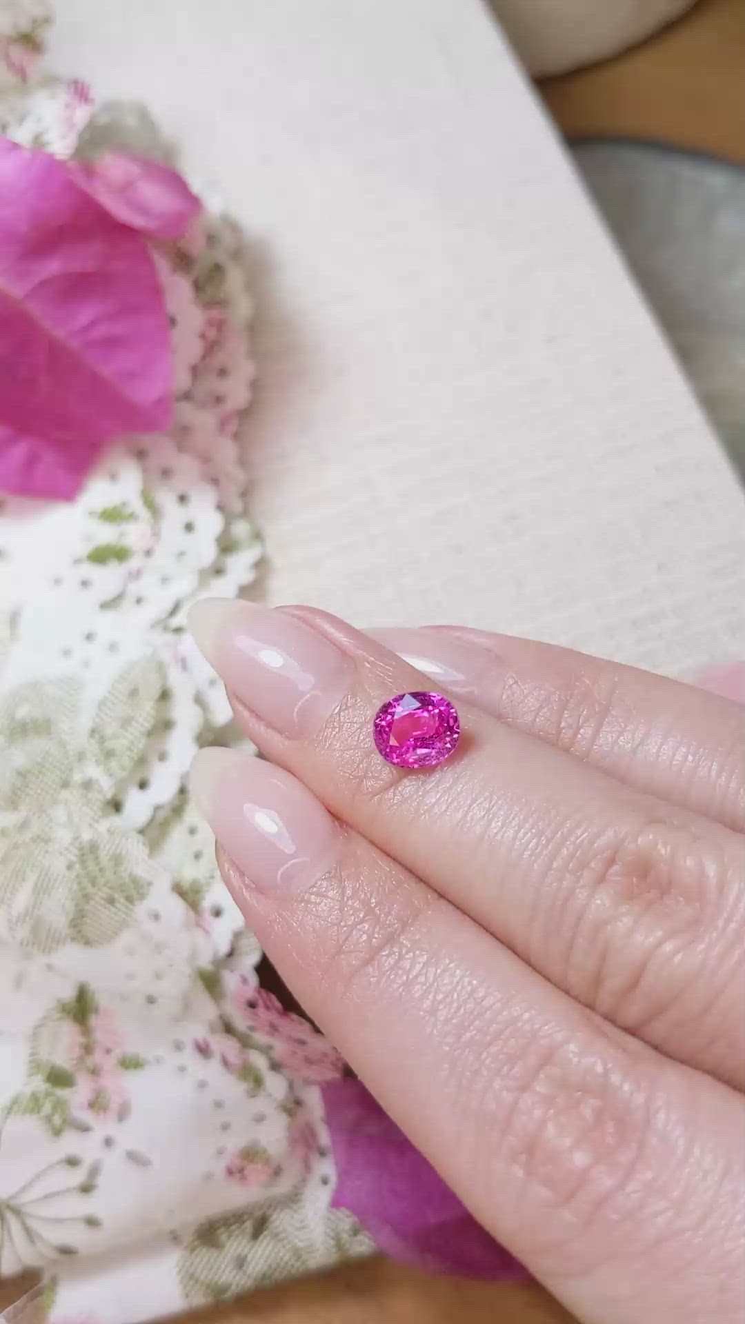 2.02 Ct. Pink Sapphire from Ceylon (Sri Lanka) Size Video