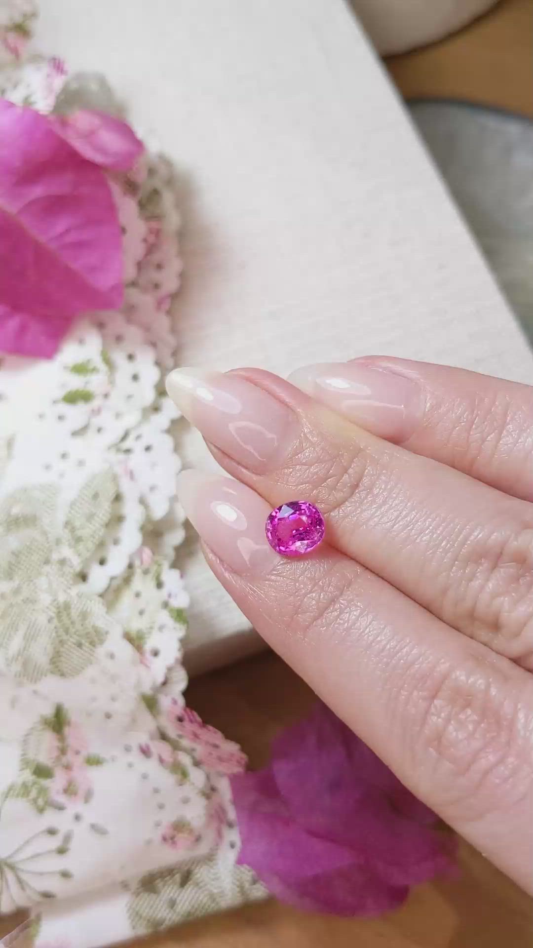 2.02 Ct. Pink Sapphire from Ceylon (Sri Lanka) Size Video