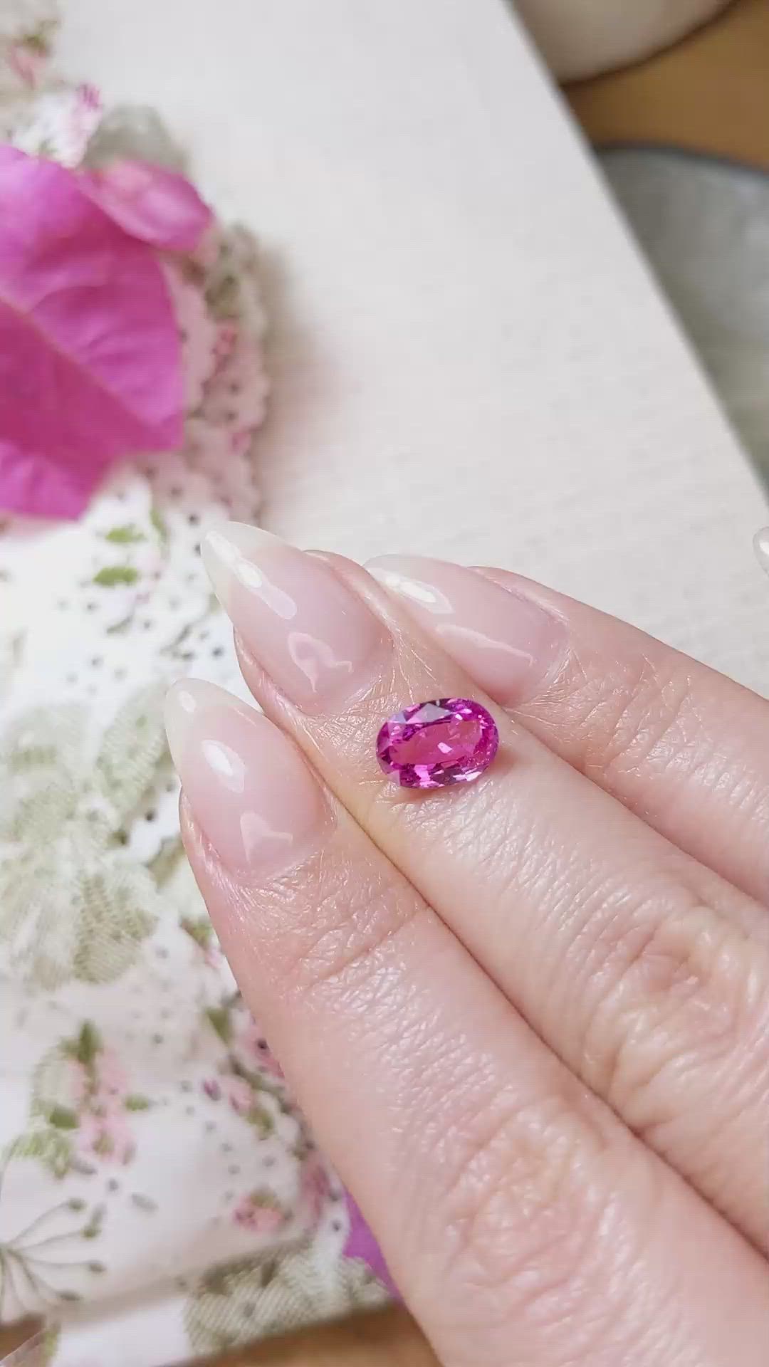 2.04 Ct. Pink Sapphire from Ceylon (Sri Lanka) Size Video