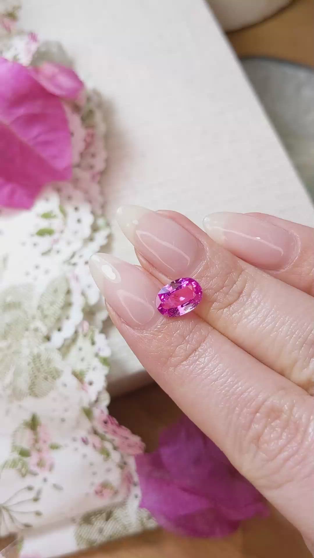 2.04 Ct. Pink Sapphire from Ceylon (Sri Lanka) Size Video
