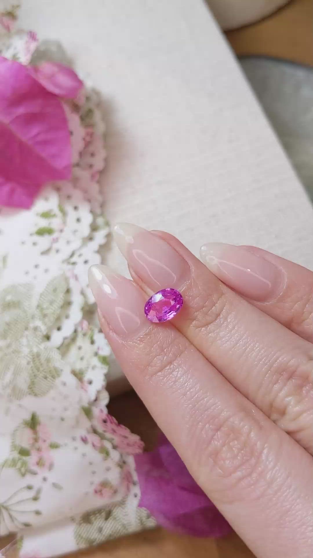 2.04 Ct. Pink Sapphire from Ceylon (Sri Lanka) Size Video