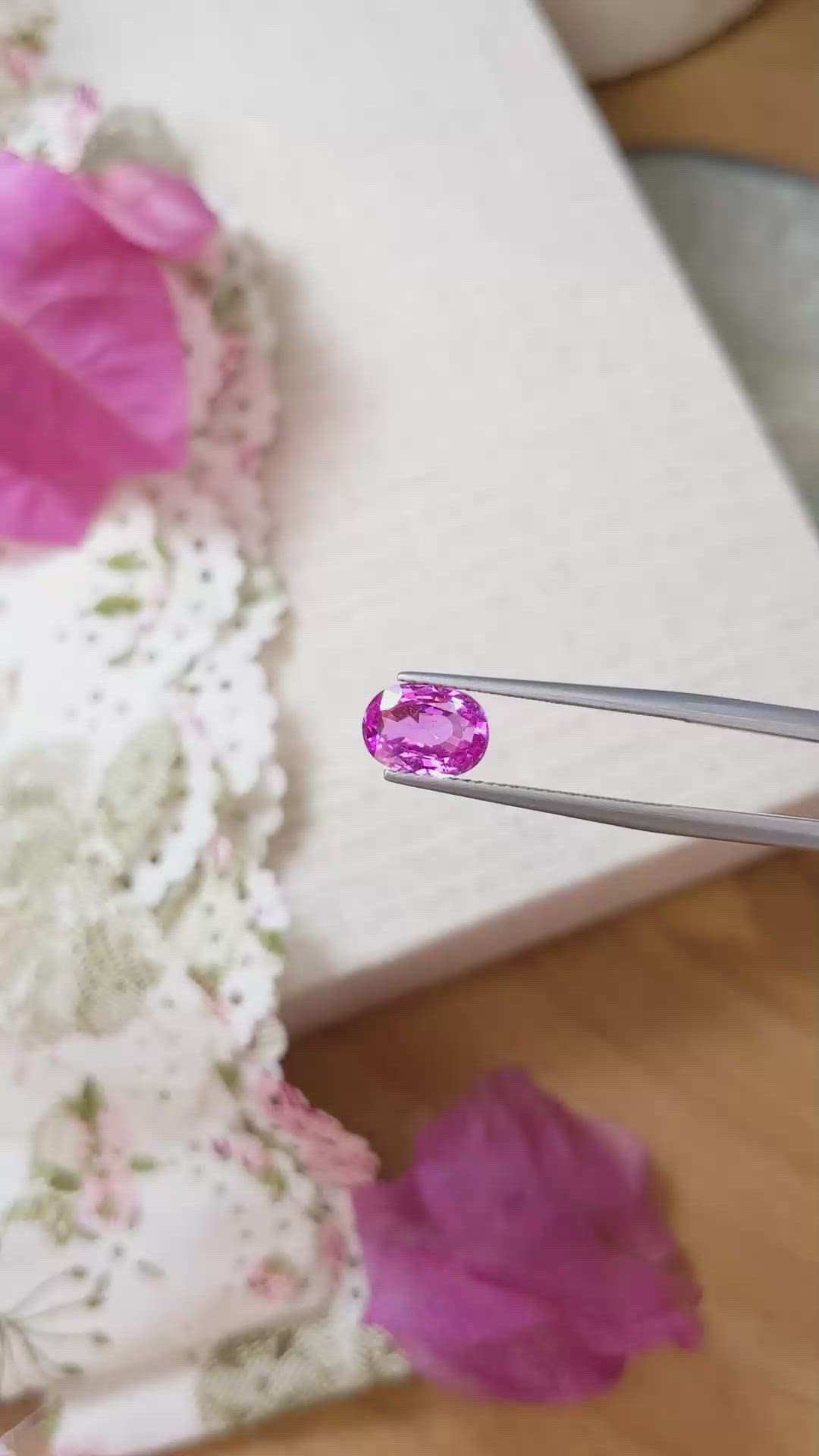 2.04 Ct. Pink Sapphire from Ceylon (Sri Lanka) Size Video