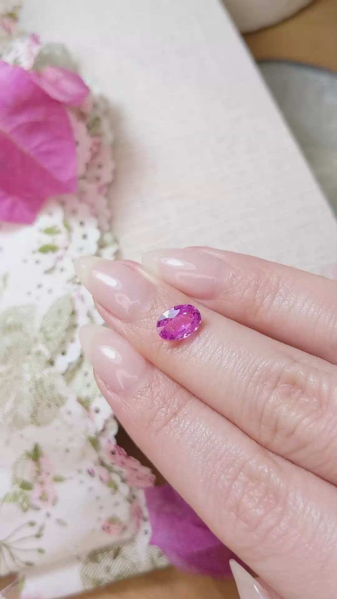2.04 Ct. Pink Sapphire from Ceylon (Sri Lanka) Size Video
