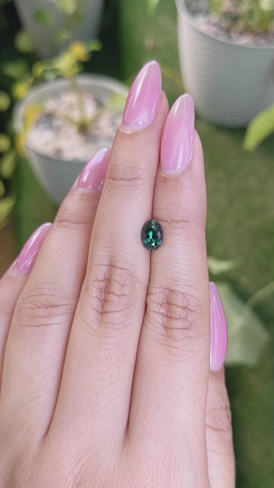 1.04 Ct. Bluish Green Sapphire from Ceylon (Sri Lanka) Size Video