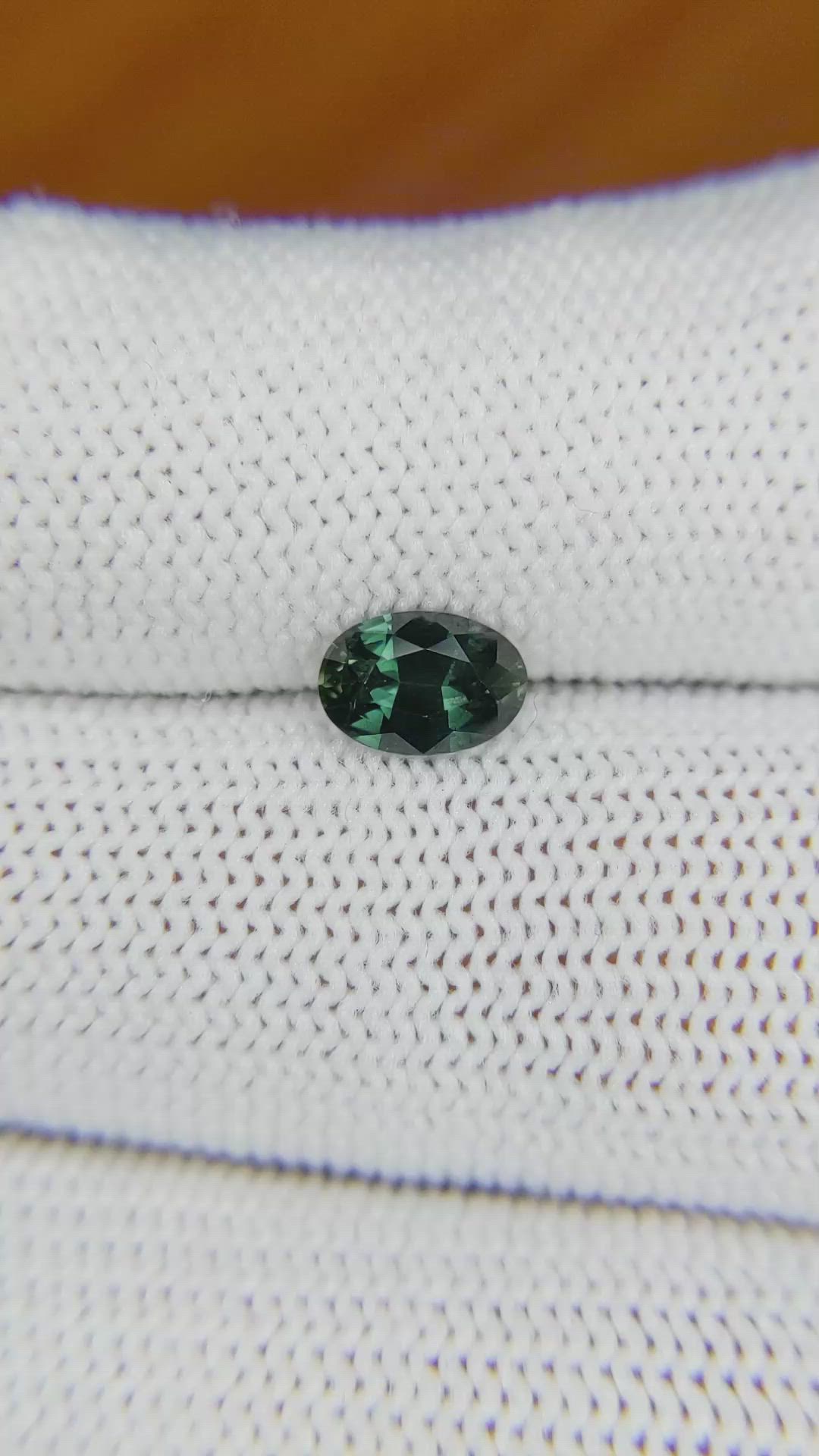 1.04 Ct. Bluish Green Sapphire from Ceylon (Sri Lanka) Size Video