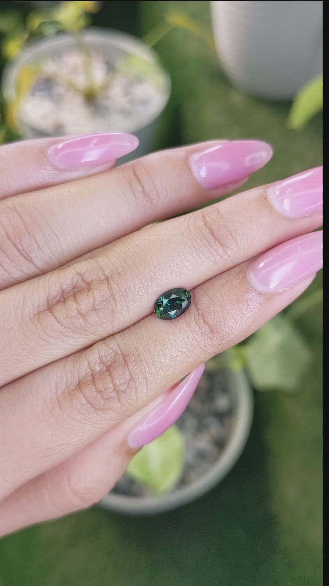 1.04 Ct. Bluish Green Sapphire from Ceylon (Sri Lanka) Size Video