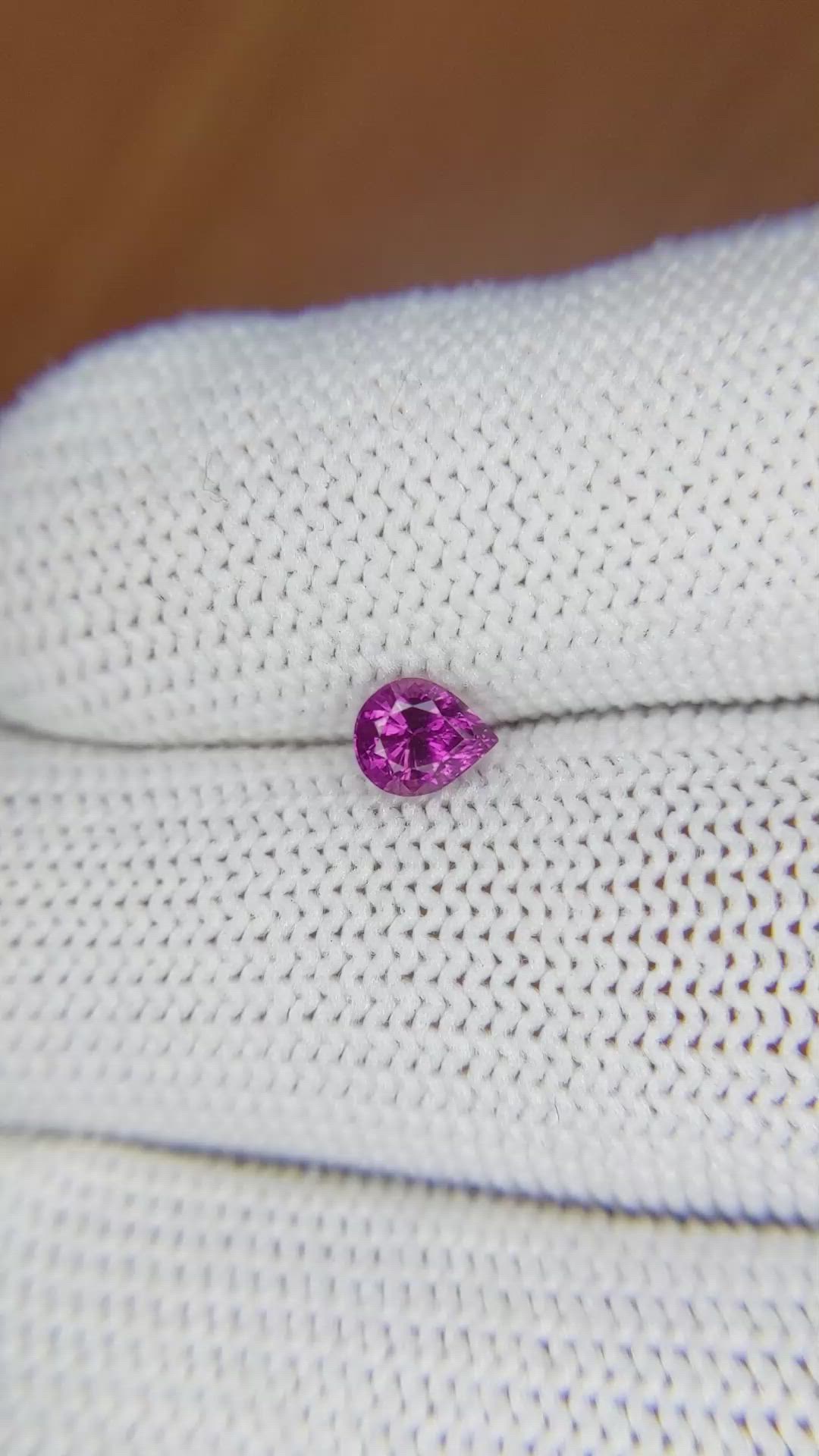 0.59 Ct. Purplish Pink Sapphire from Ceylon (Sri Lanka) Size Video