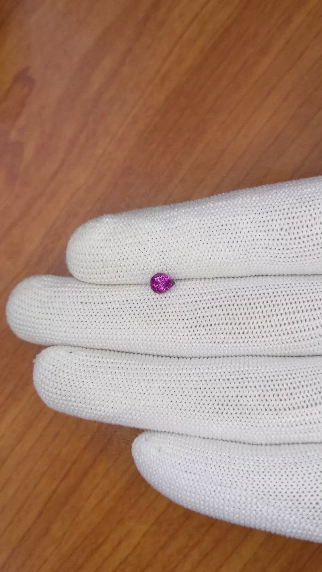 0.59 Ct. Purplish Pink Sapphire from Ceylon (Sri Lanka) Size Video
