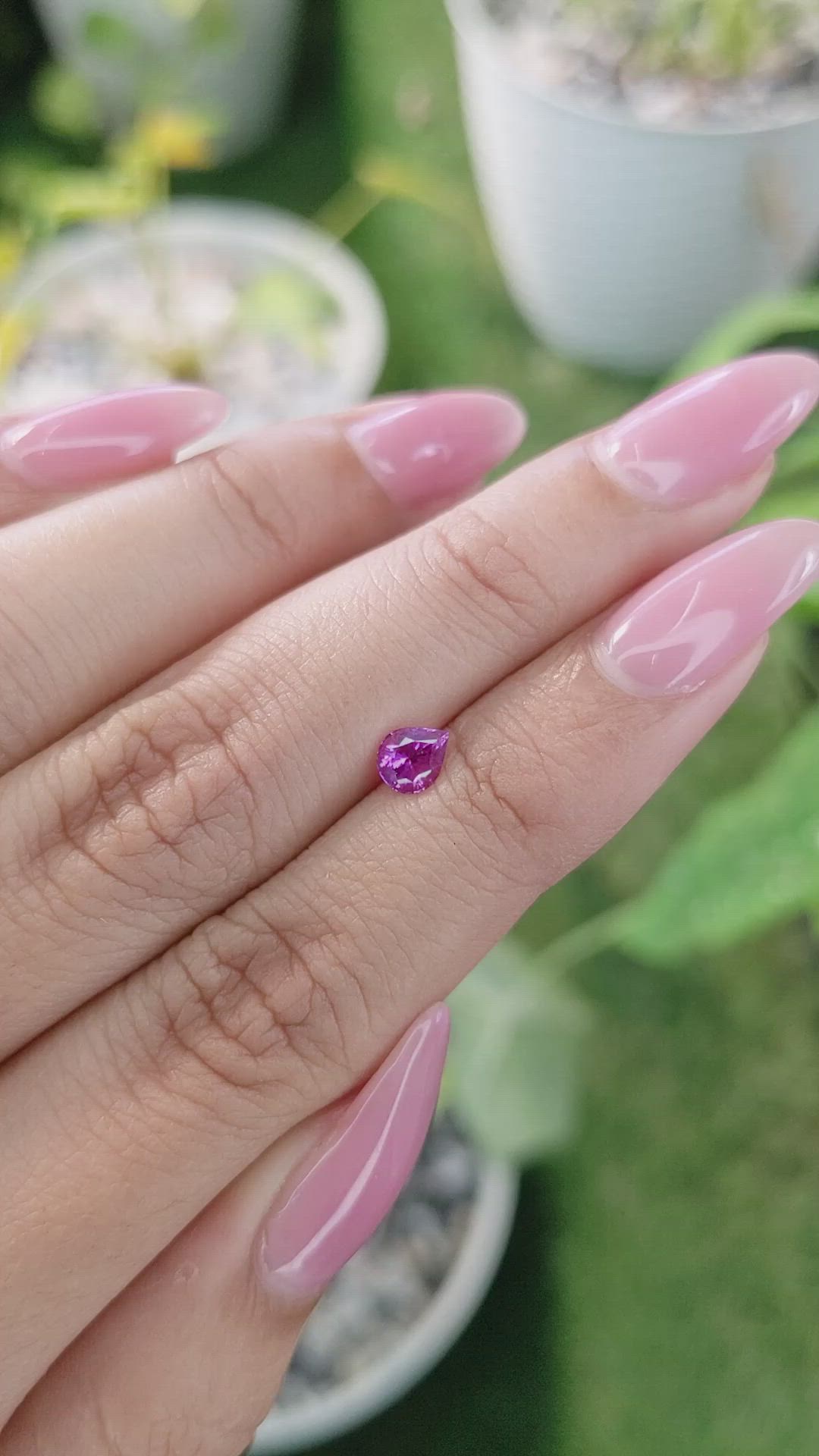 0.59 Ct. Purplish Pink Sapphire from Ceylon (Sri Lanka) Size Video