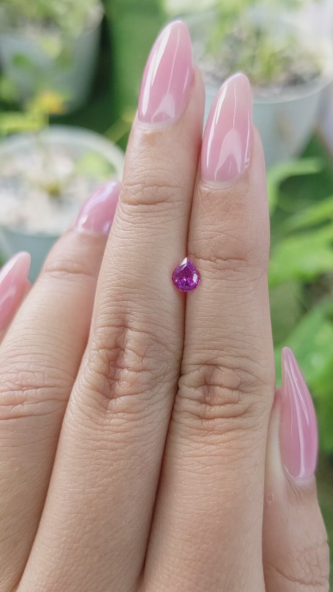 0.59 Ct. Purplish Pink Sapphire from Ceylon (Sri Lanka) Size Video