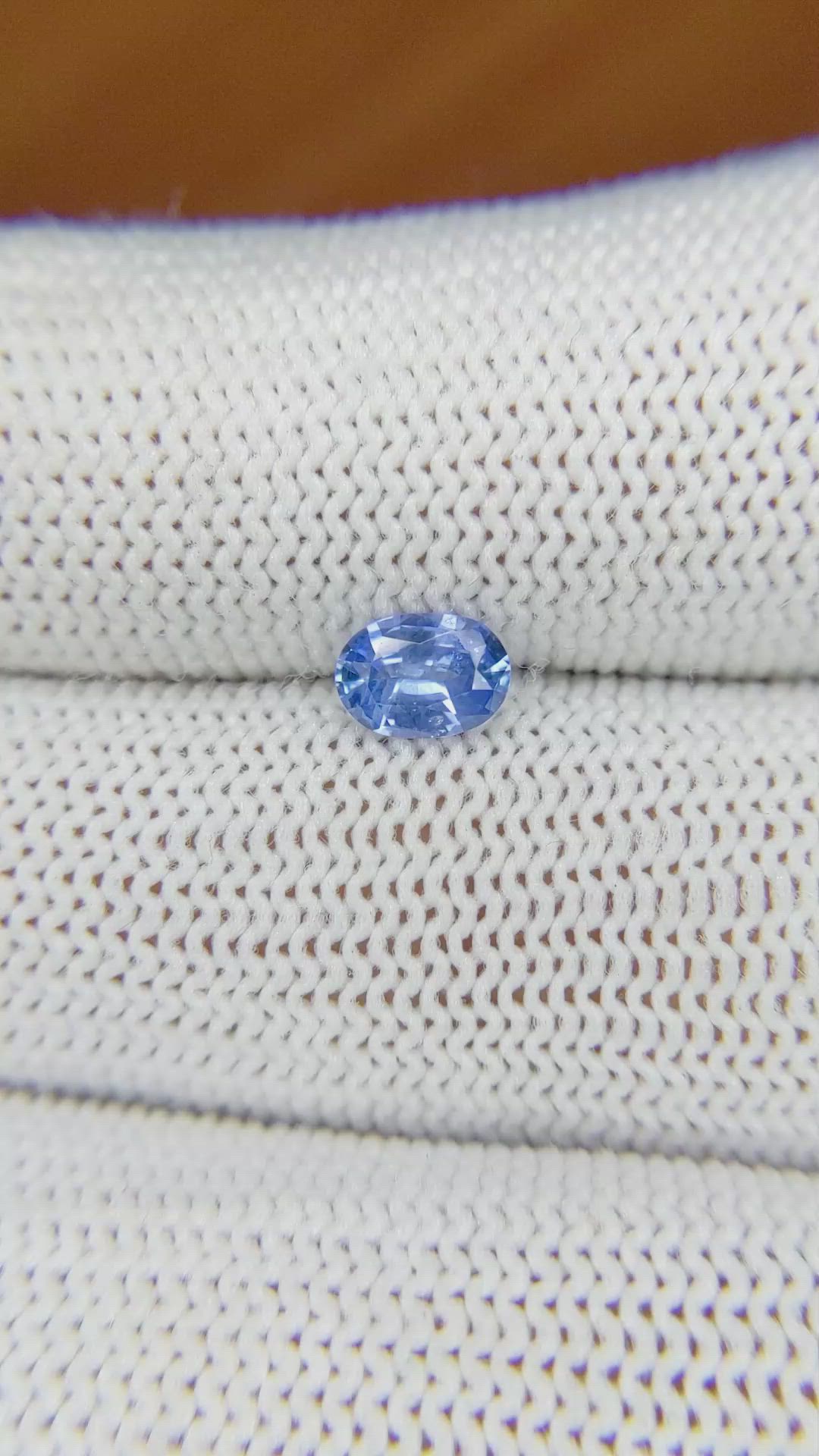 0.64 Ct. Blue Sapphire from Ceylon (Sri Lanka) Size Video