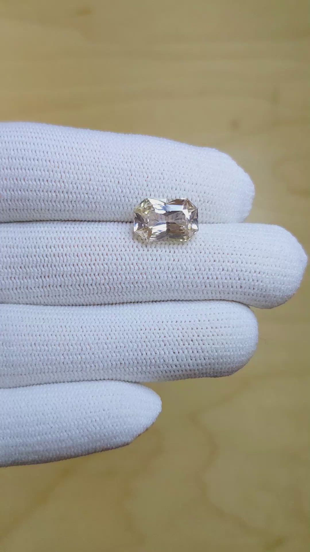 4.96 Ct. Peach Sapphire from Ceylon (Sri Lanka) Size Video