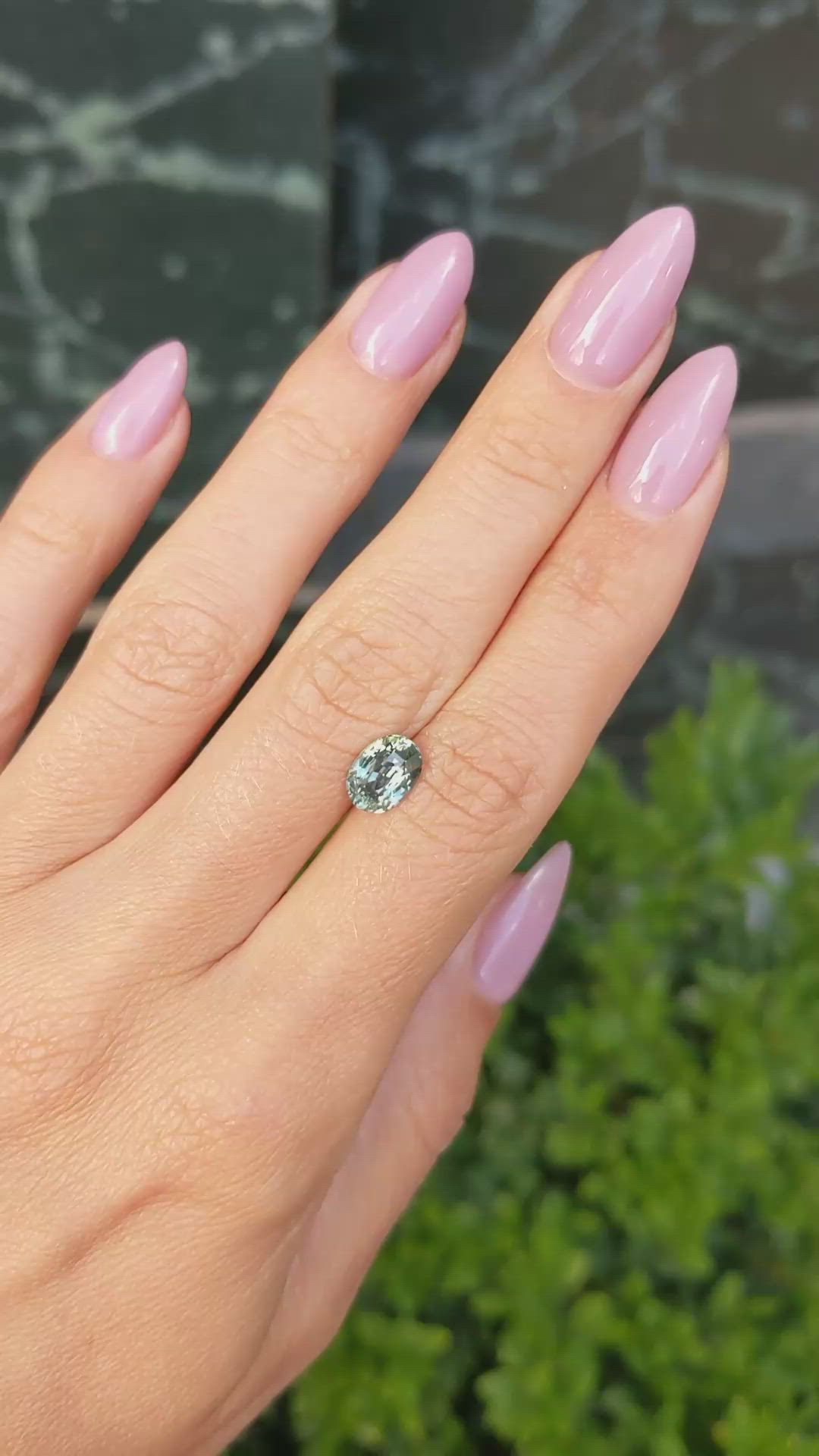 2.07 Ct. Bluish Green Sapphire from Ceylon (Sri Lanka) Size Video
