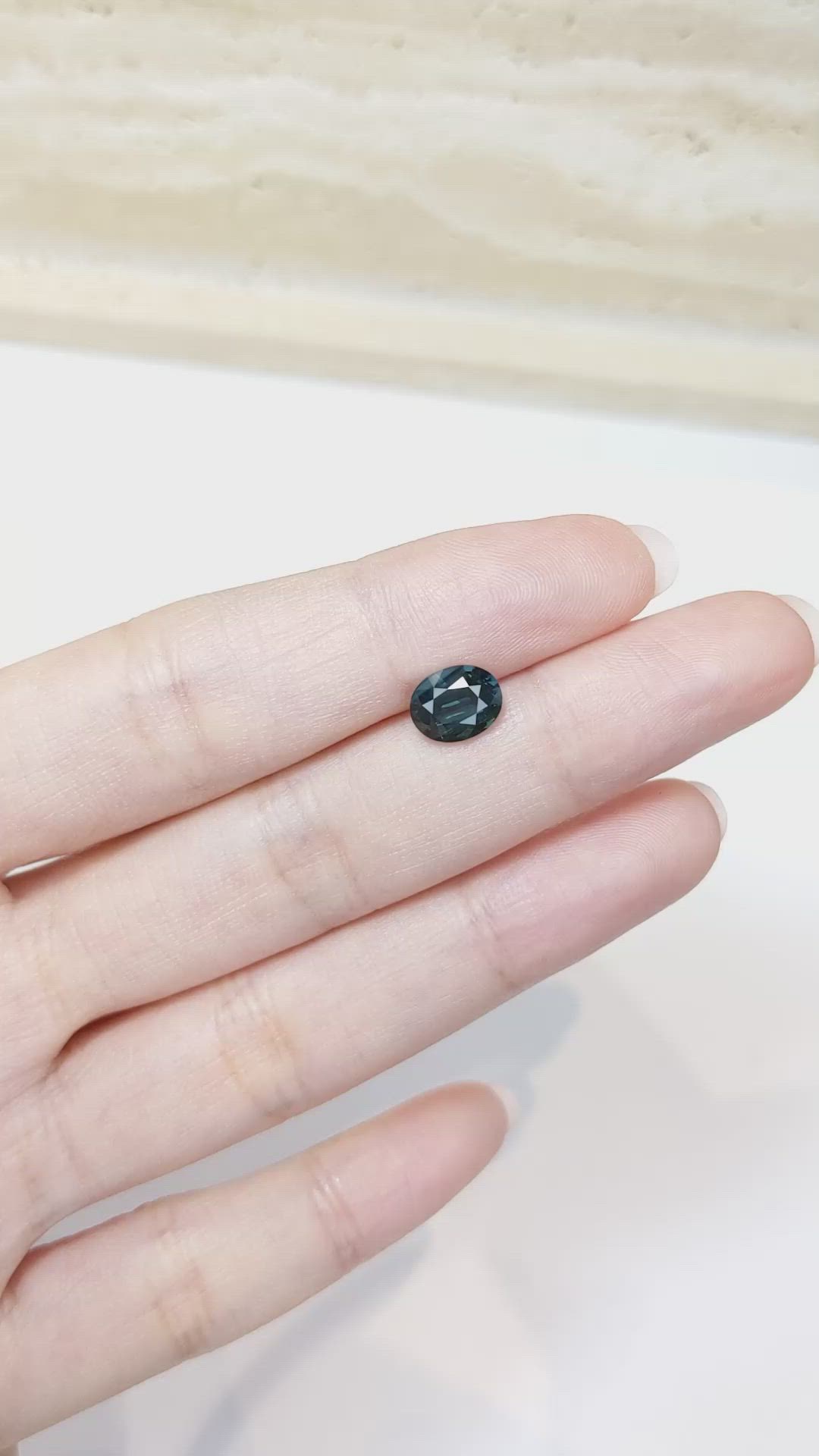 2.00 Ct. Greenish Blue Sapphire from Ceylon (Sri Lanka) Size Video